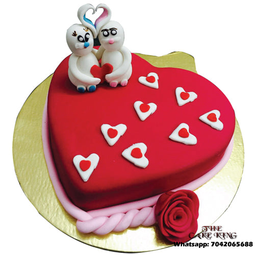 Love Red Heart Anniversary Cake - The Cake King