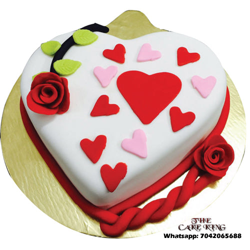 Heart Shape Anniversary Cake - The Cake King