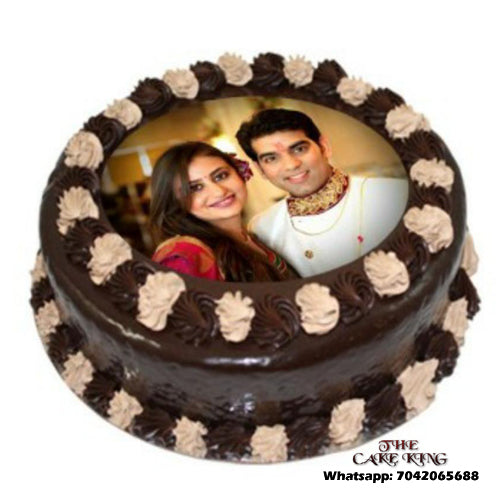 Anniversary Cake With Photo For Couples