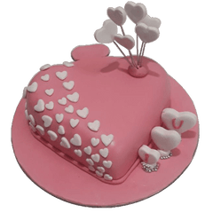 Fondant Heart Shape Anniversary Cake - The Cake King