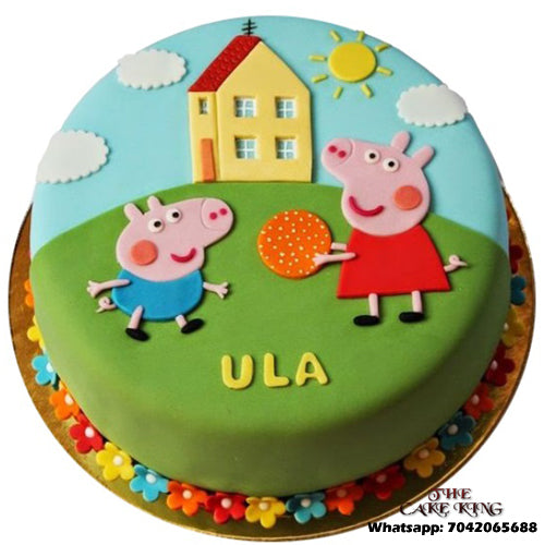 Peppa Pig Cake For 1st Birthday - The Cake King